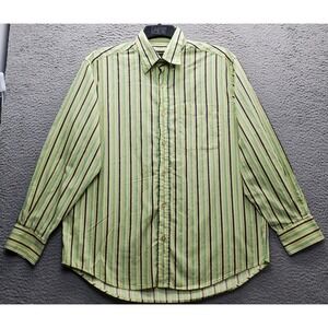 Vtg Charles Tweed Dress Shirt Men XL Multi Striped Wrinkle Resistant Button Down